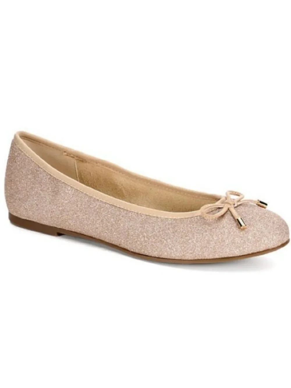 Xappeal Women's Gold TINE Classic Round Toe Bow Ballet Flat Shoes Size 10M